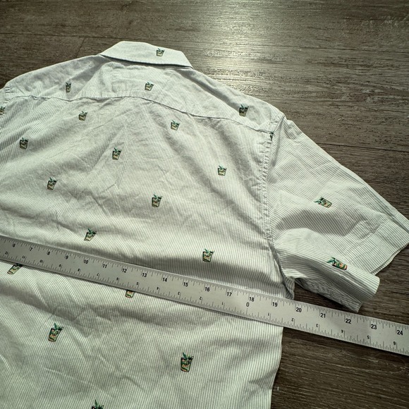 Banana Republic Shirt Mens‎ Medium Button Up Short Sleeve Drink All Over Print - Picture 7 of 8